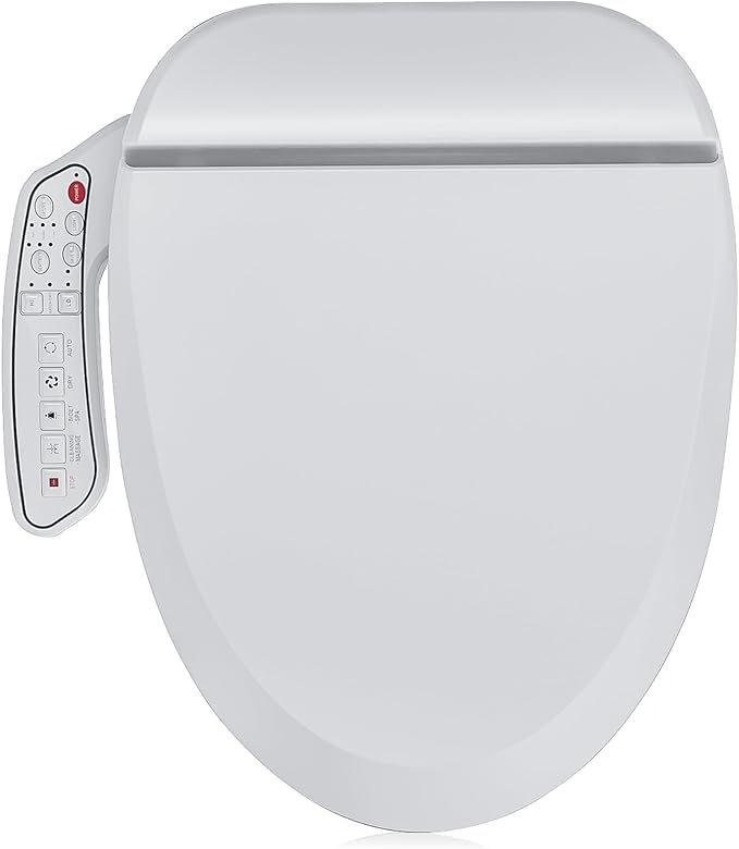 ZMJH ZMA102 Bidet Toilet Seat, Elongated Smart Unlimited Warm Water, Vortex Wash, Electronic Heated, Warm Air Dryer, Rear and Front Wash, LED Light, Need Electricity, White, (Elongated)